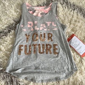 BUNDLE: Pink Camo Sports Bra, Grey Flip Sequin Top